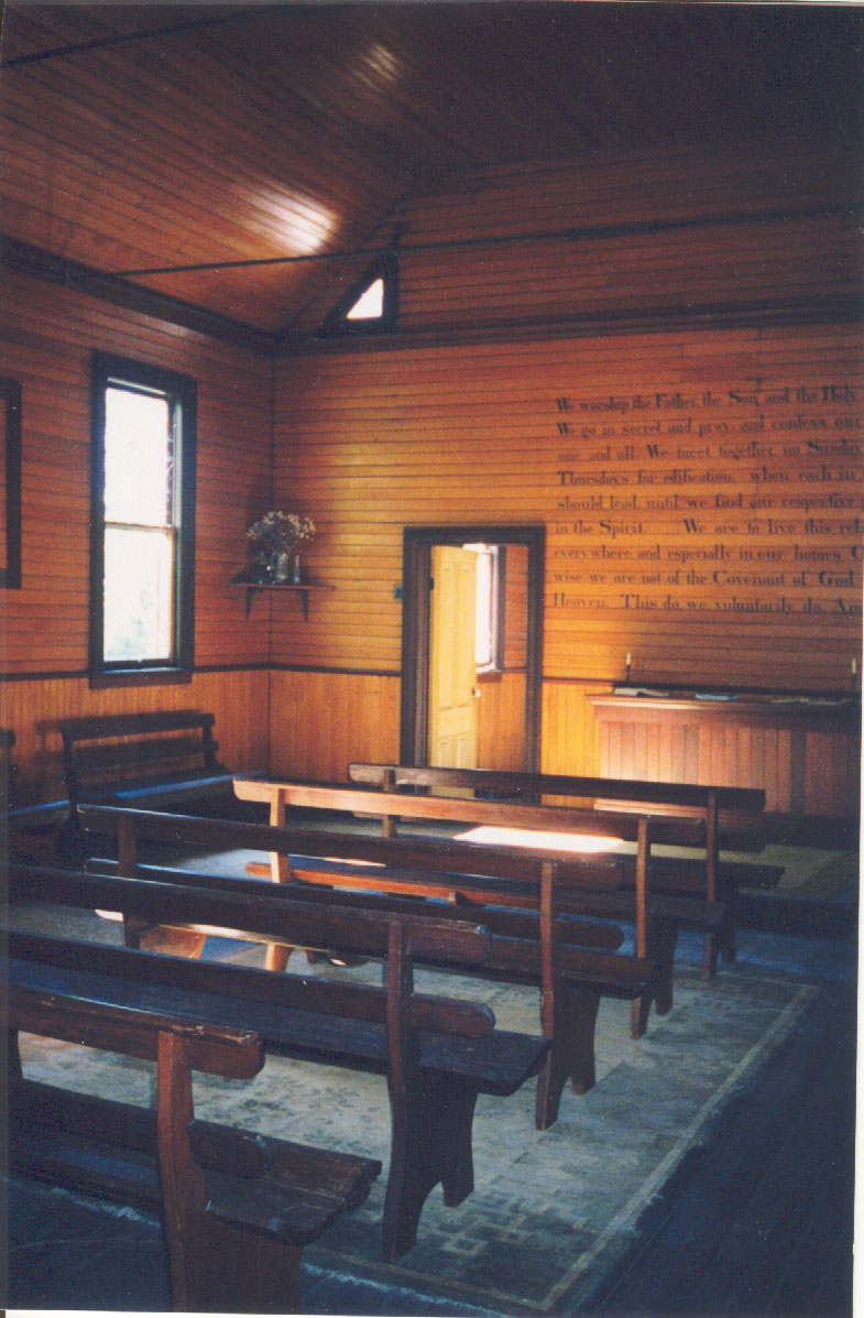 Inside the Preston Free Pilgrims Covenant church